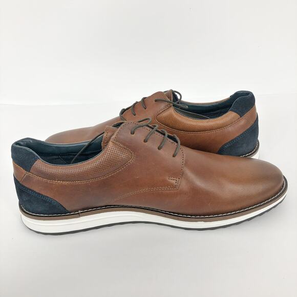 HAWKER RYE Men's Maverick Oxford Shoes 12 Brown Lace Up Leather Stitchfix NWOB - Picture 2 of 9